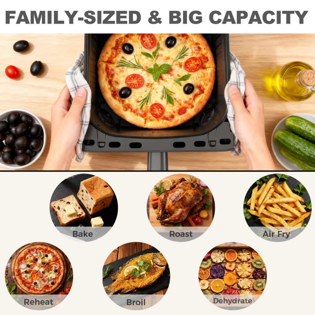 Air Fryer 7.5QT, Digital Touch Screen, Visible Window